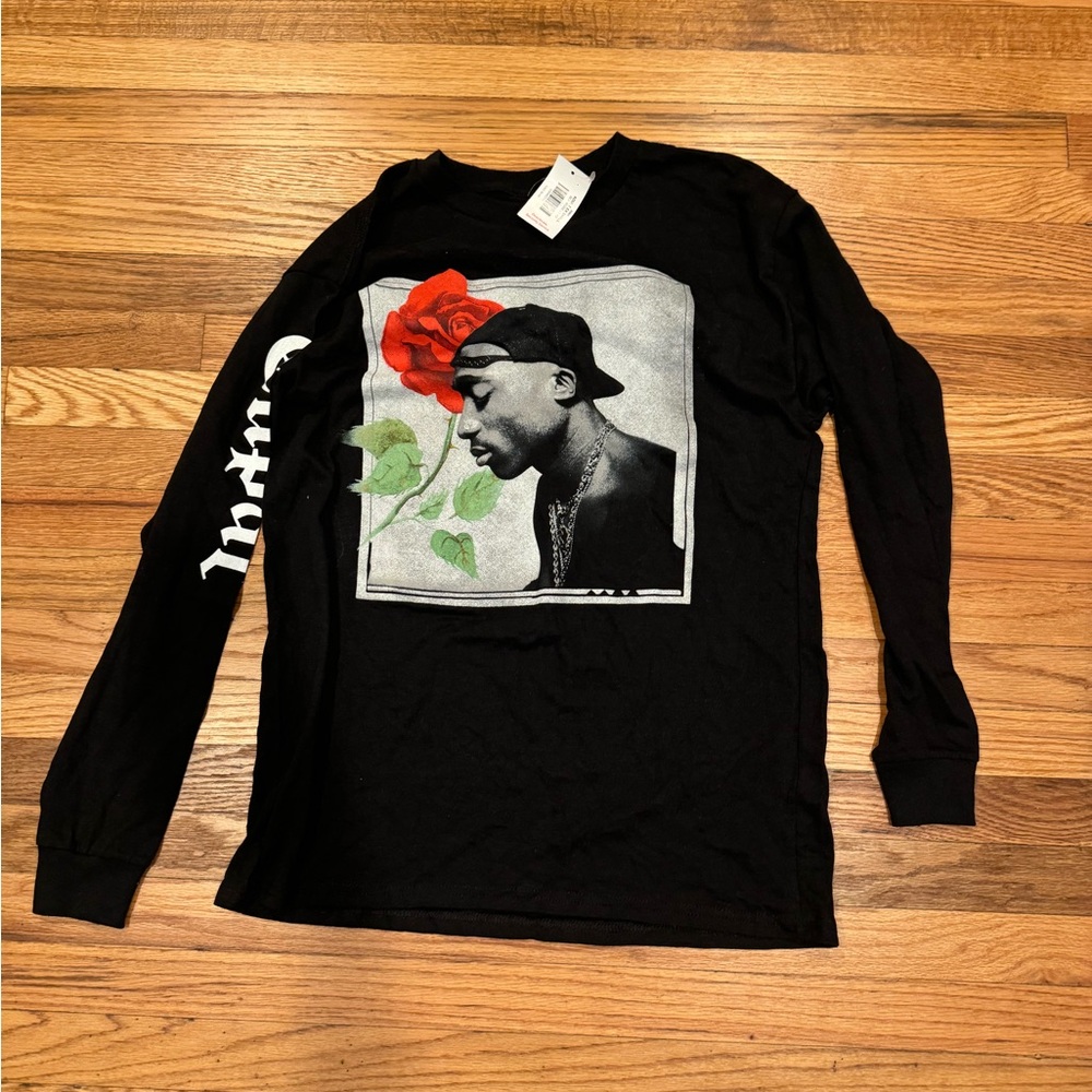 Black Graphic 2Pac Long Sleeve Shirt